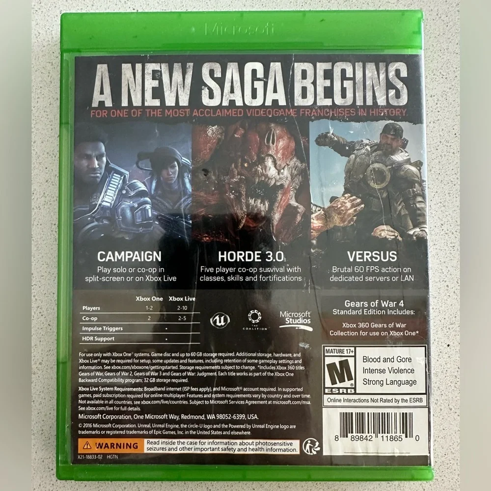 Xbox One Gears of War 4 Game.